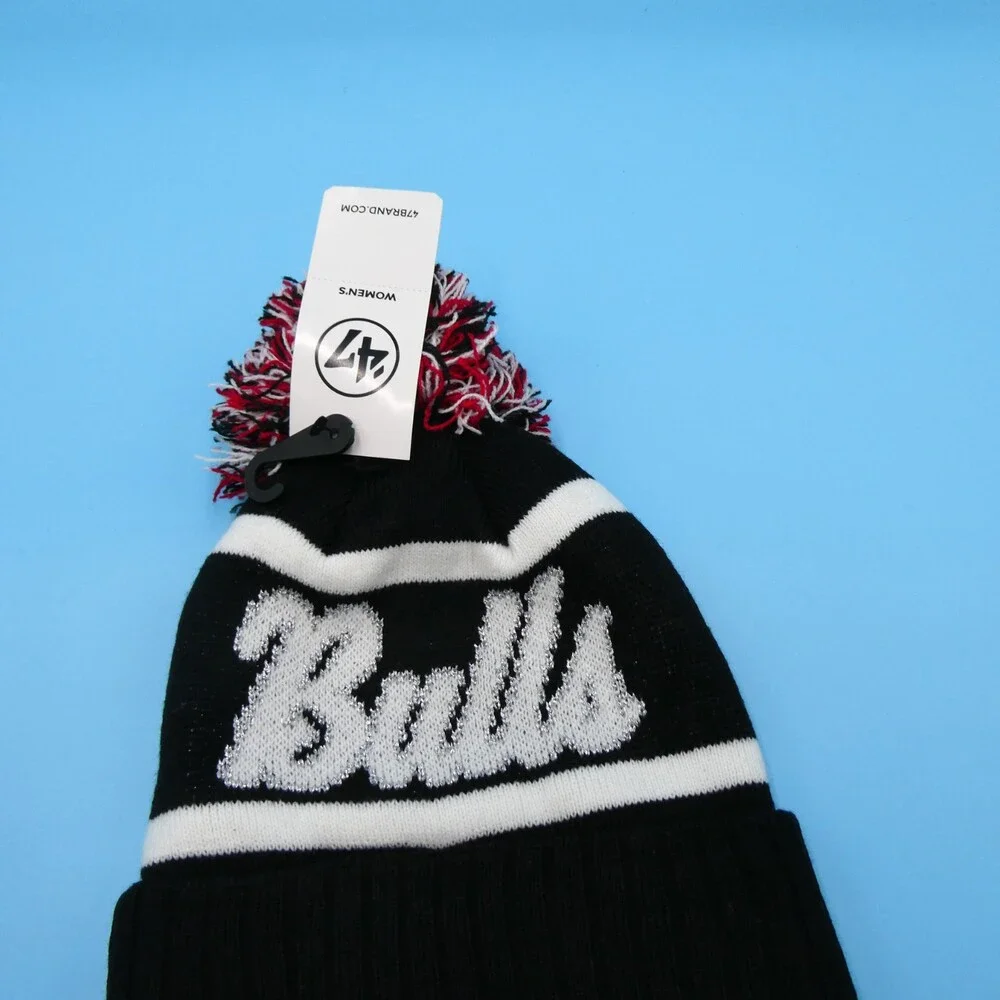 '47 Brand Chicago‎ Bulls Winter Hat Womens Black Knit Acrylic Beanie NBA Script
